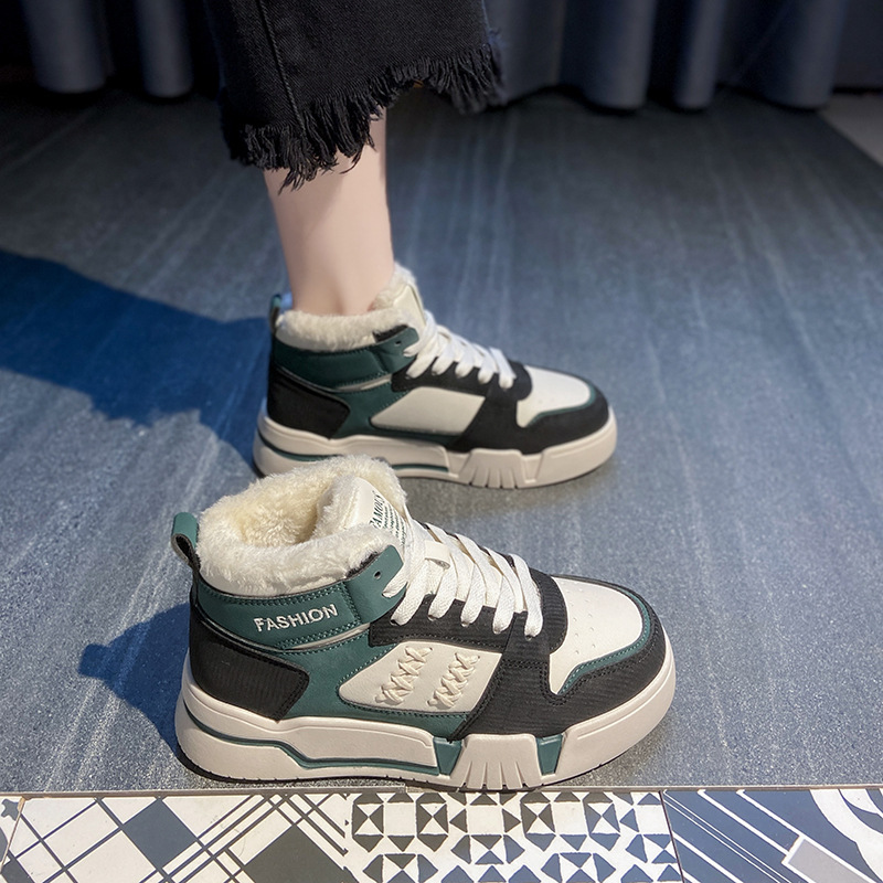 Ddmysports Winter New Thick Sole Little White With Velvet Korean Cotton Instagram Small Fragrance Student Casual Shoes XT Outdoor