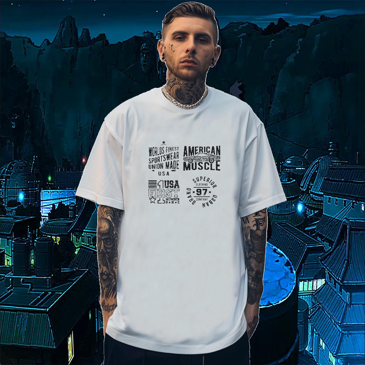 Designer Men Tees letter 100% Cotton 230g Daily Wear Pure Cotton T-Shirts for Men Custom Printed DIY Tshirts
