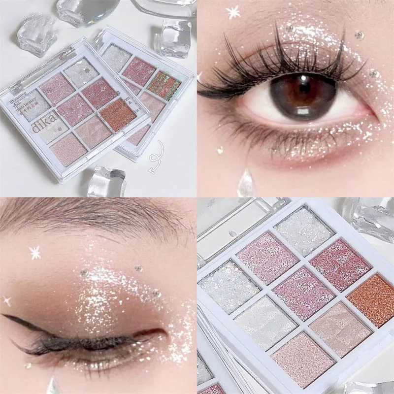 DIKALU New Nine-color Eyeshadow Palette White Pearly Glitter Eyeshadow Shiny Eye Shadow Matte Acrylic Eyes Makeup Palette MakeupCL240812