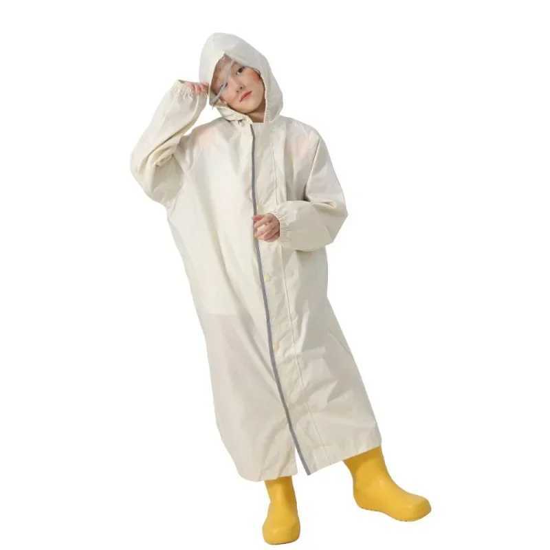 90-160cm Waterproof Rain Coat Cover For Big Children Raincoat Poncho Jacket Hiking Rainwear Chubasqueros Schoolbag Positive Y240810