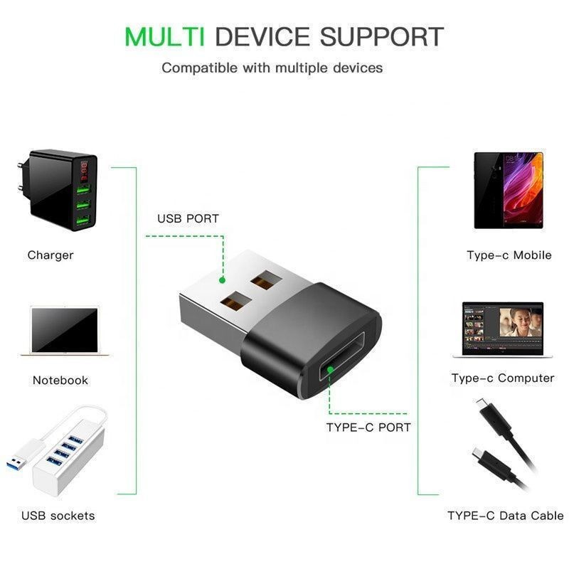 USB2.0 Male To USB Type C Female OTG Adapter Converter Type-c Cable Adapters For Xiaomi Huawei Samsung Oneplus USB-C Data Charger