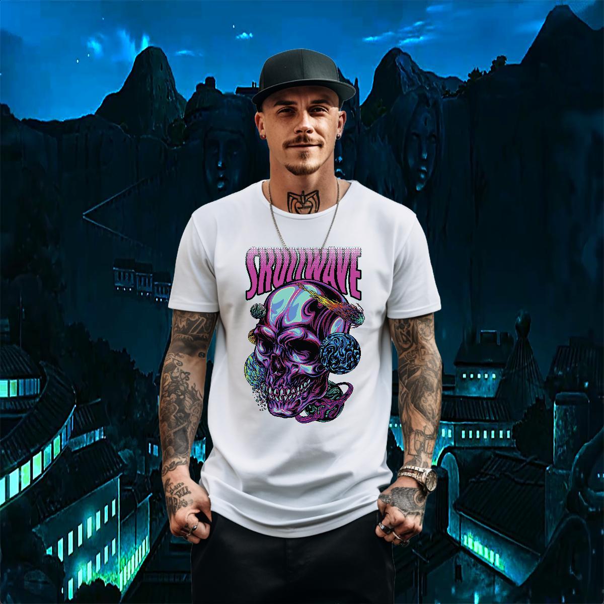 Stylist T-Shirts for Men skull Polos 230g 100% Cotton Daily Outfit Wholesale Plus Size Cartoon Pure Cotton Men Tshirts