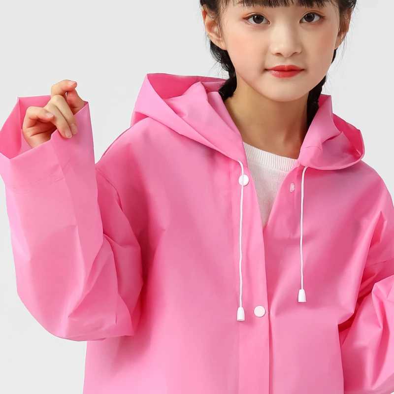 Fashion EVA Children Raincoat Thickened Waterproof Rain Coat Kids Clear Transparent Tour Waterproof Rainwear Suit Y240810