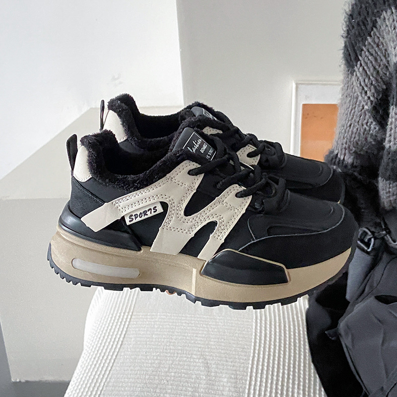 Ddmysports Winter New Instagram Korean Edition Plushed Forrest Gump Shoes For Female Students Warm Dad Leisure Street Shoot B Outdoor