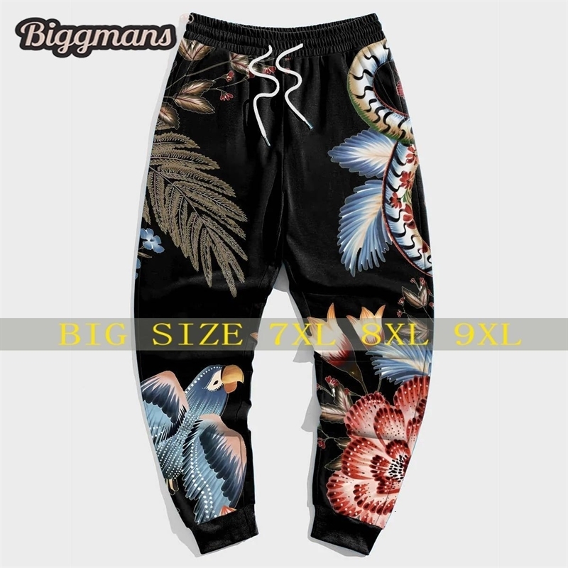 Biggmans L-9Xl Plus Size Mens Clothing Summer Sport Street Floral Trousers Pants240812