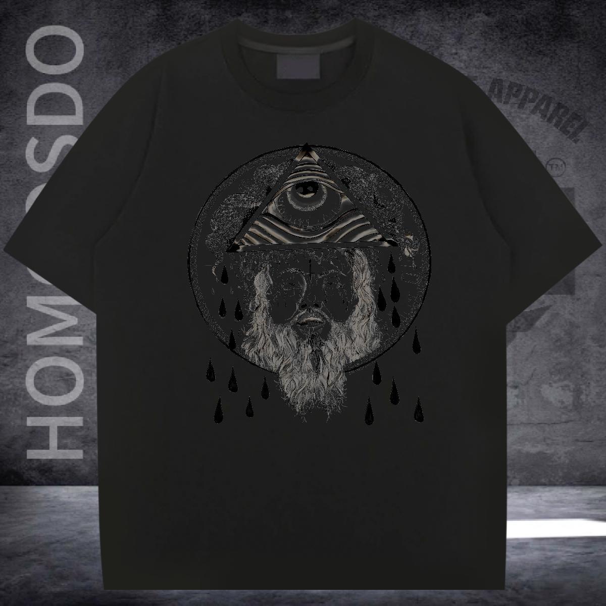 2024 Designer Man T Shirts eye of the devil Tops Shirt 230g Cotton High Street Hip Hop Cool DIY Breathable Men Clothes T-Shirt