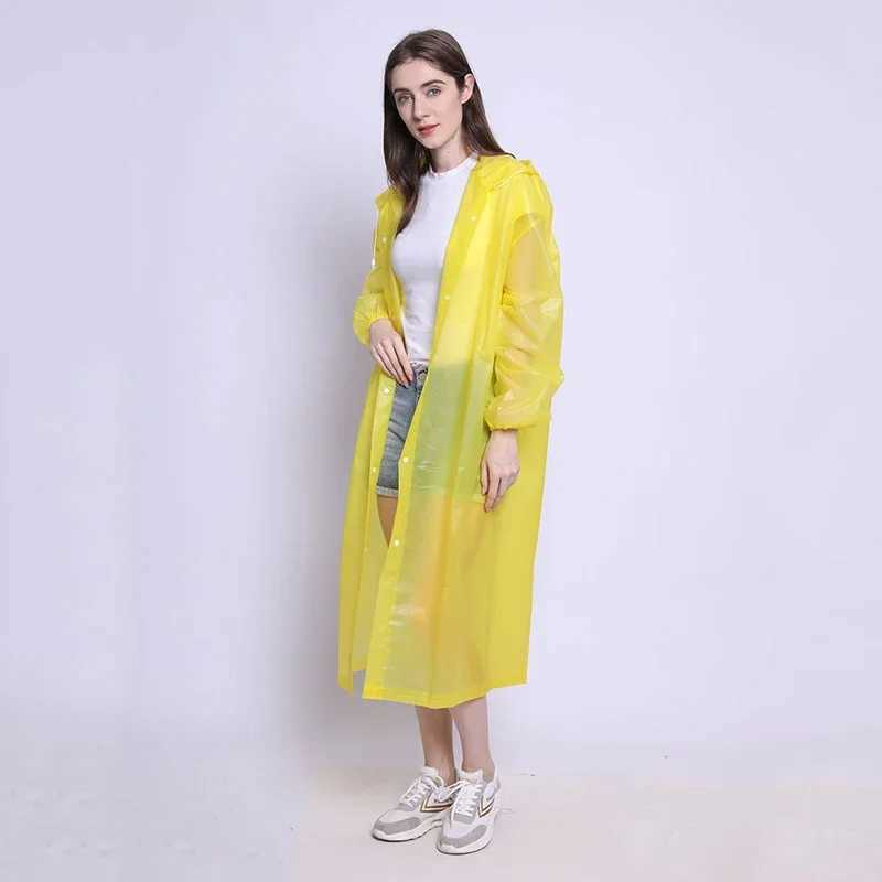 Women Man Raincoat Adult Clear Transparent Camping Rainwear SuitThickened Waterproof Rain Poncho Coat Y240810