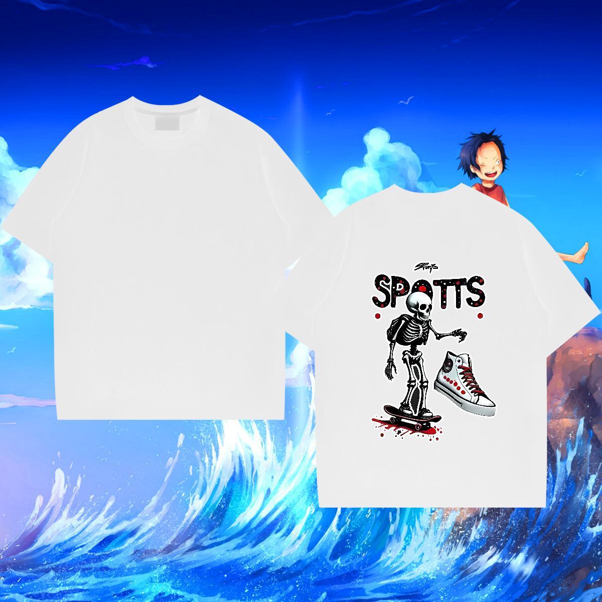 2024 Summer Mens T Shirts skateboarding Wear 230g 100% Cotton Spring Summer High Quality Custom Big Size O Neck Short Sleeves Men Clothes T-Shirt
