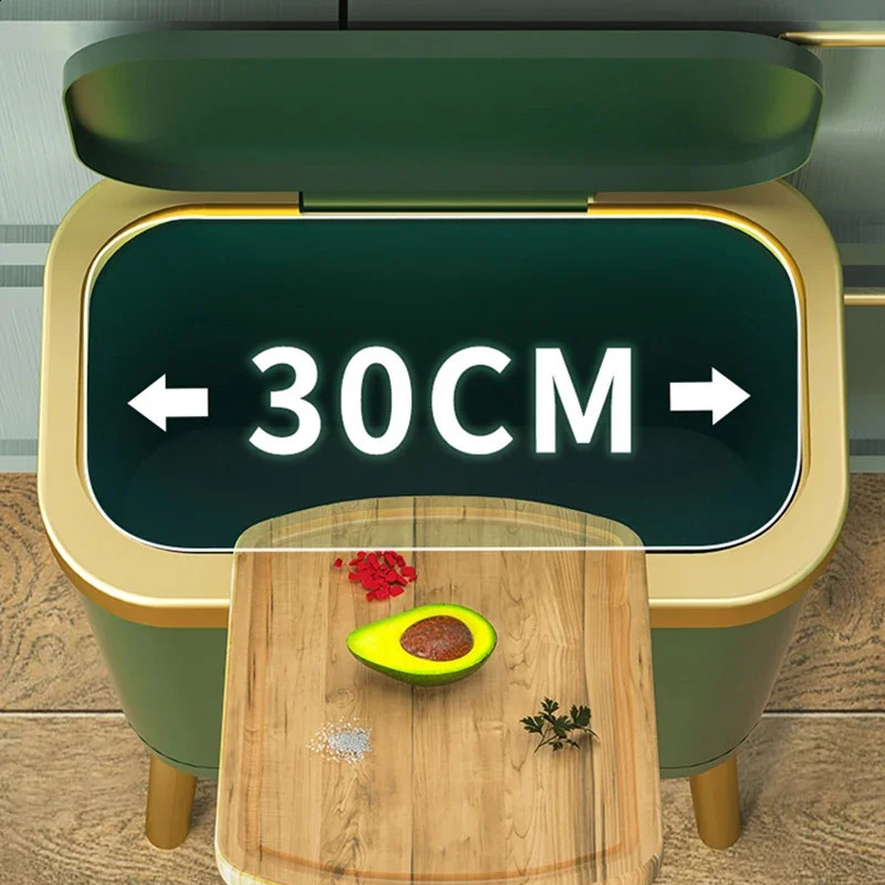 15L Kitchen Standing Trash Can Large-capacity Bin Dustbin Bathroom Bucket Toilet Wastebasket Garbage Office Trash Can with Lid 240809