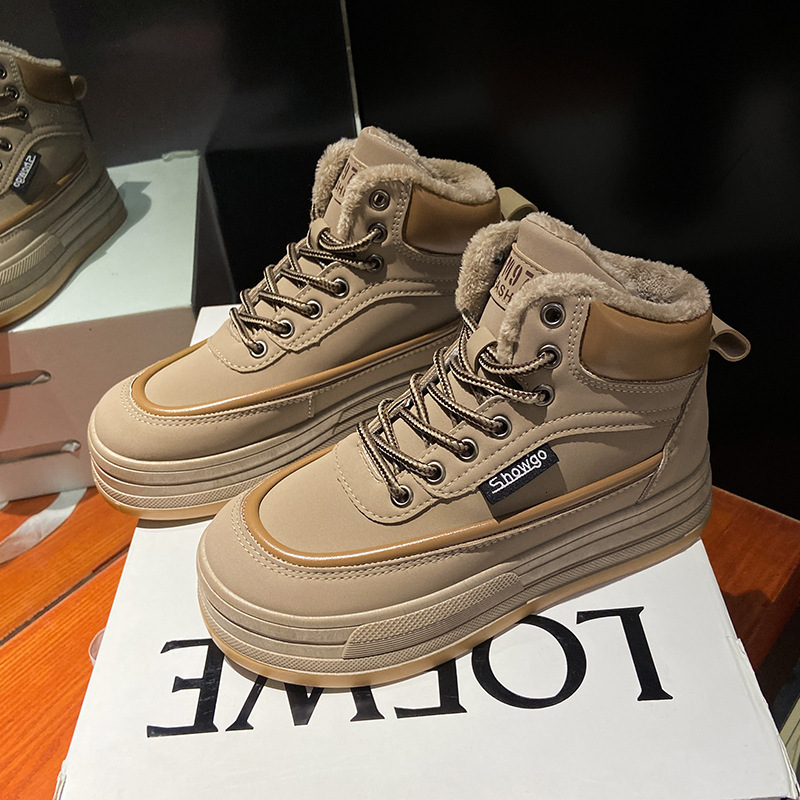 Ddmysports Winter New Sole Cotton With Plush And Thick Board Street Shoot Student Versatile Korean Casual Shoes Women S Outdoor