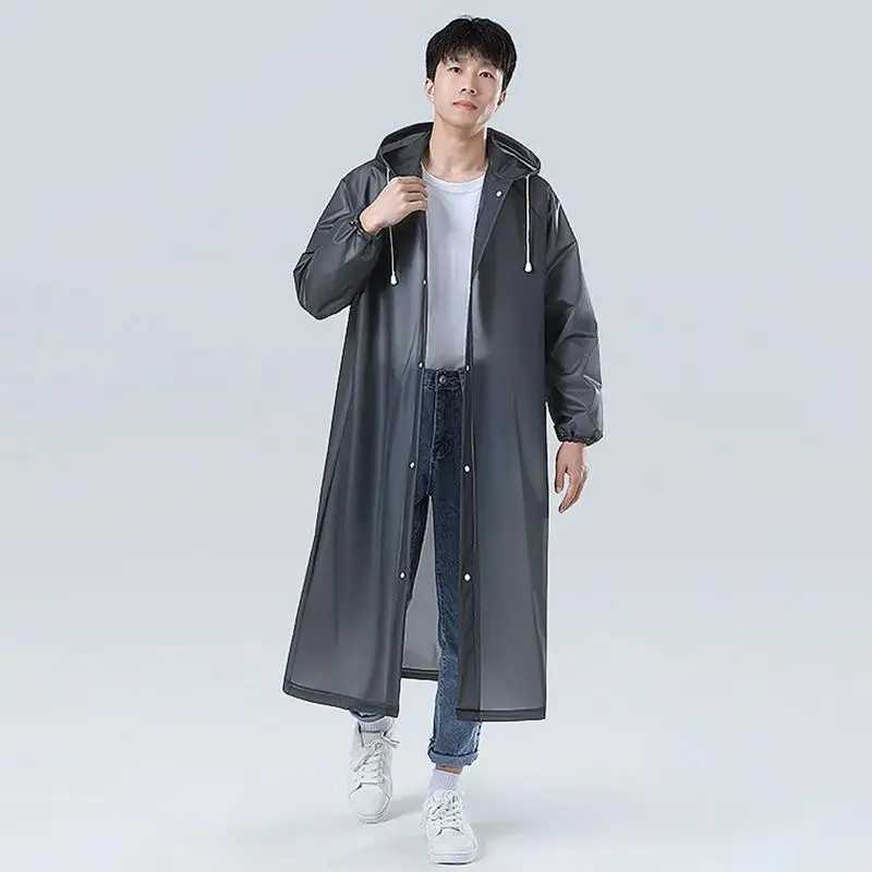Fashion Women Man Raincoat Thickened Waterproof Clothing Adult Camping Reusable Poncho Rainwear Hot EVA Rain Coat Y240813