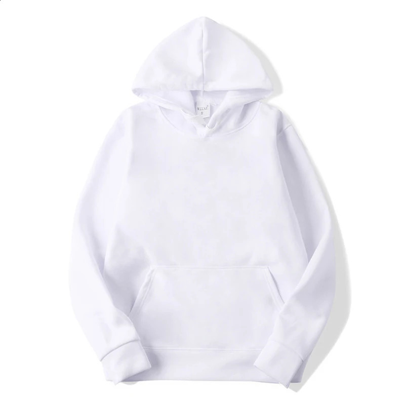 white Hoodies men women Autumn Long Sleeve Pullover Tops Casual Pocket Hoodies Unisex Outer Loose Sport Wear 240812