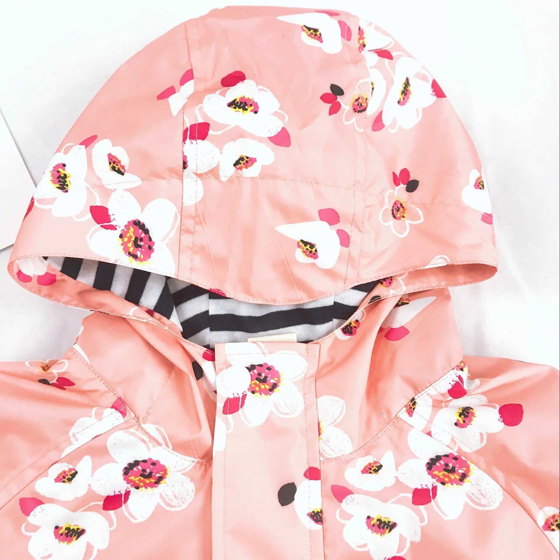 Raincoat Kids Girls Jacket Coat Rainsut Double Layer Windbreaker Pineapple Outdoor Waterproof Rain Coat Raincoat Children Y240810