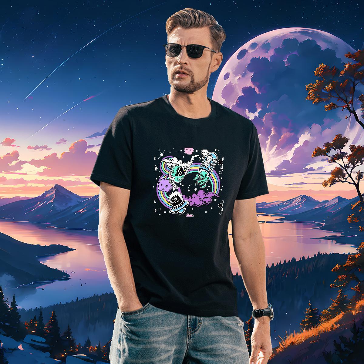 Wholesale Men Tops Tees ET 230g 100% Cotton Home Outdoor Pure Cotton T Shirt For Man Custom Print Oversized DIY Customized Tees Shirts
