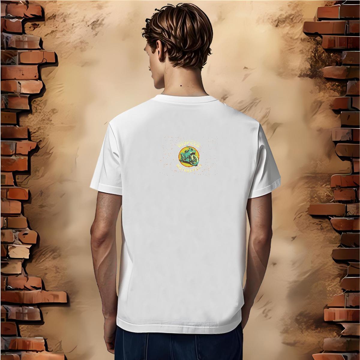 New Arrival 100% Cotton 230g T shirt Motorcycle Casual Tshirts Tees Shirts O-Neck Short Sleeve Classic Plus Size Cartoon
