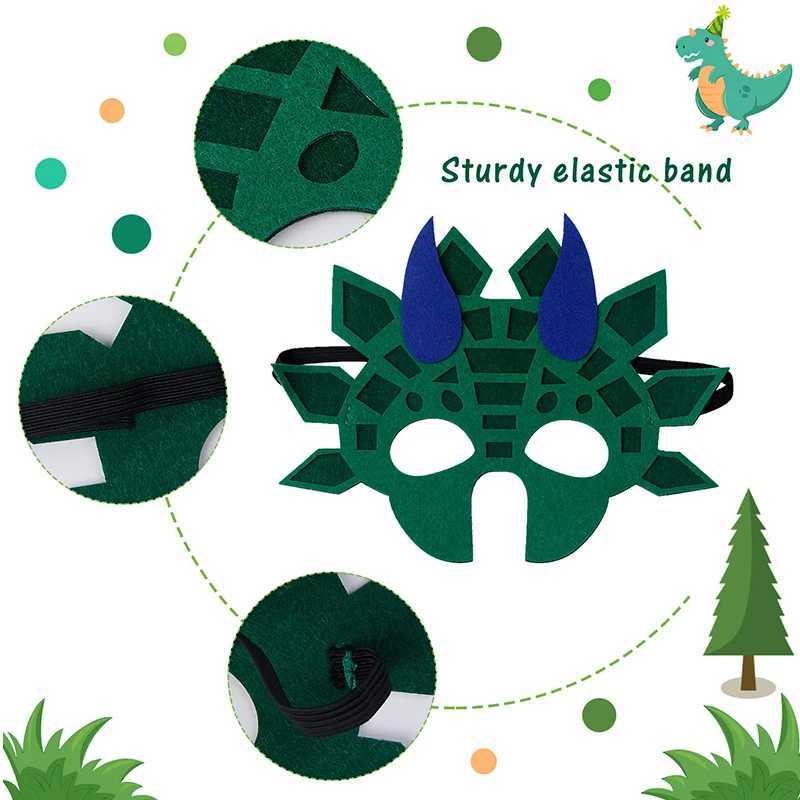 26 bags of dinosaur party mask makeup and Halloween felt foam EVA dinosaur face mask childrens Christmas gift W240809