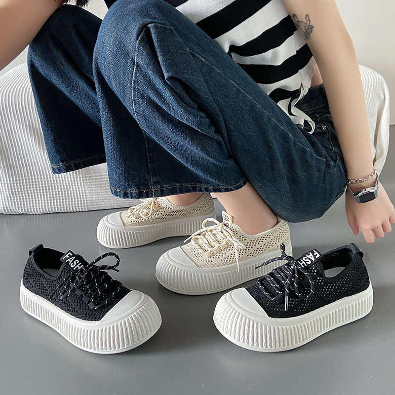 Ddmysports Summer New Ollow Sock Breathable Student Big Ead Instagram Korean Edition Little White Shoes DT Outdoor