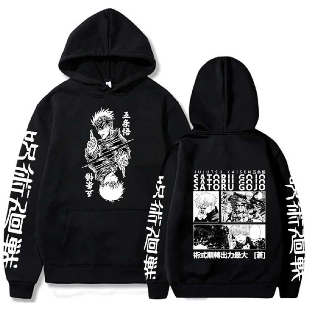 Anime Print Sweatshirts Jujutsu Kaisen Mens Hoodie Harajuku Autumn Winter Streetwear Clothe Yuji Itadori Plus Size HoodieXJ240812