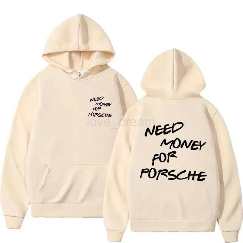 2024 Funny Need Money Letter Print Hoodie Fashion Design Mens Womens Sweatshirt Fleece Oversized Couples Casual HoodiesXJ240812