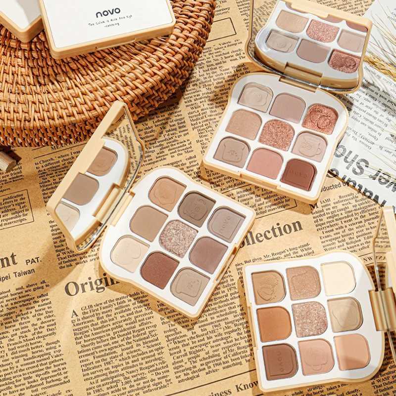 Cute Toast 9colors Pearlescent Eyeshadow Palette Blush Matte Eye Plate Lasting Water Proof Female Cosmetic Makeup Palette BeautyCL240812