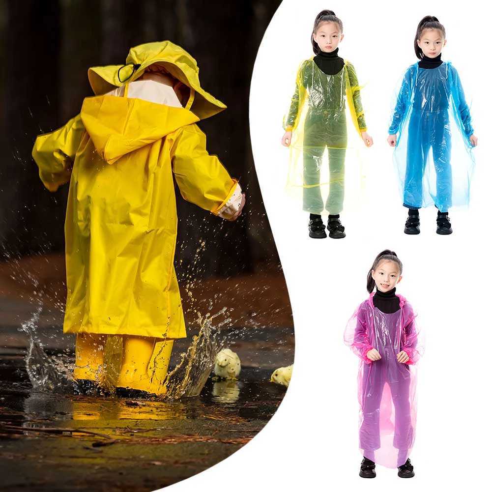 3Pcs Kids Travel Raincoat Waterproof Disposable Emergency Raincoats Plastic Rain Poncho for Outdoor Camping/Recreation/Hiking Y240810