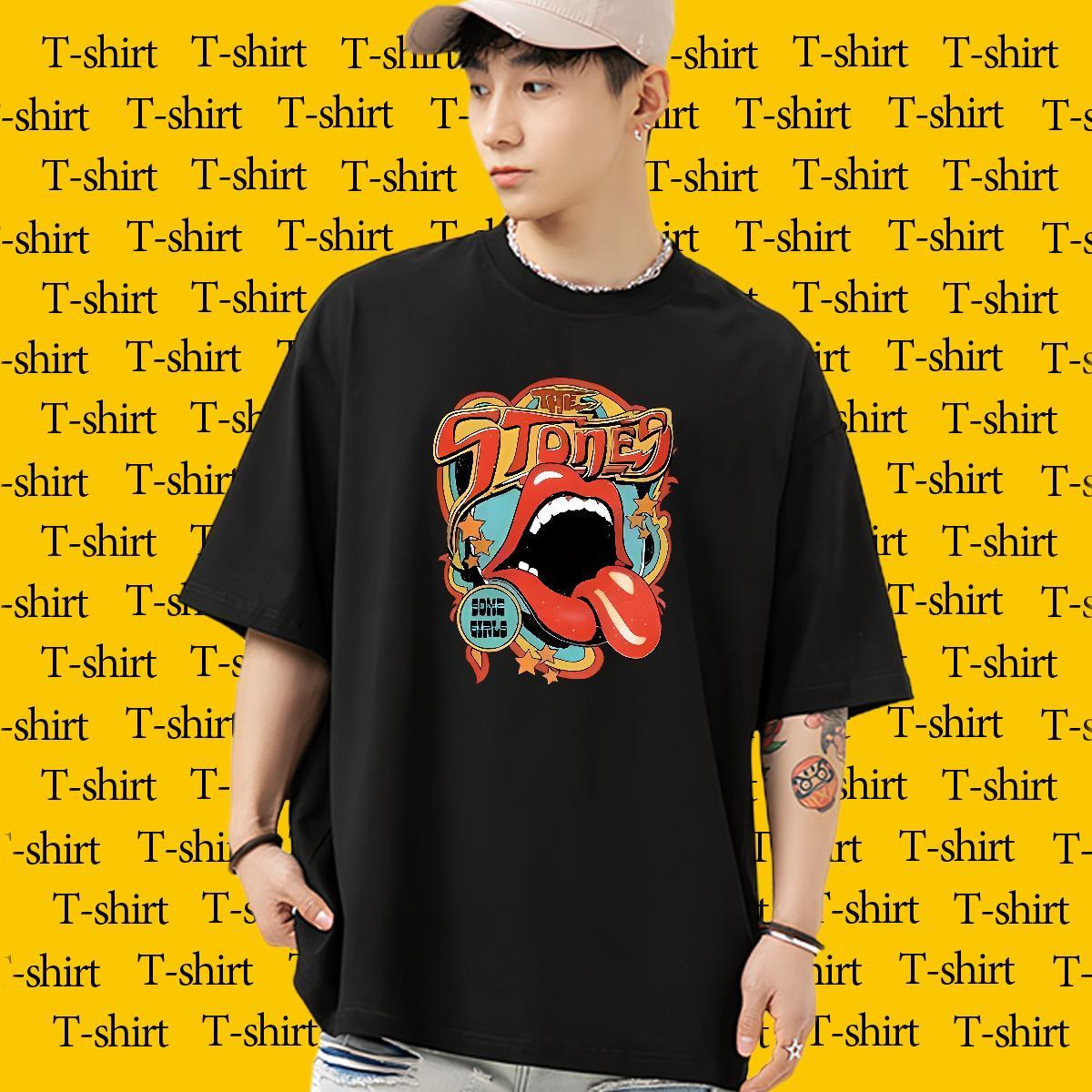 2024 T-Shirts for Men mouse Wear 230g 100% Cotton Summer Casual Free Shipping Plus Size Cartoon Crew Neck Breathable Men Tops Tees
