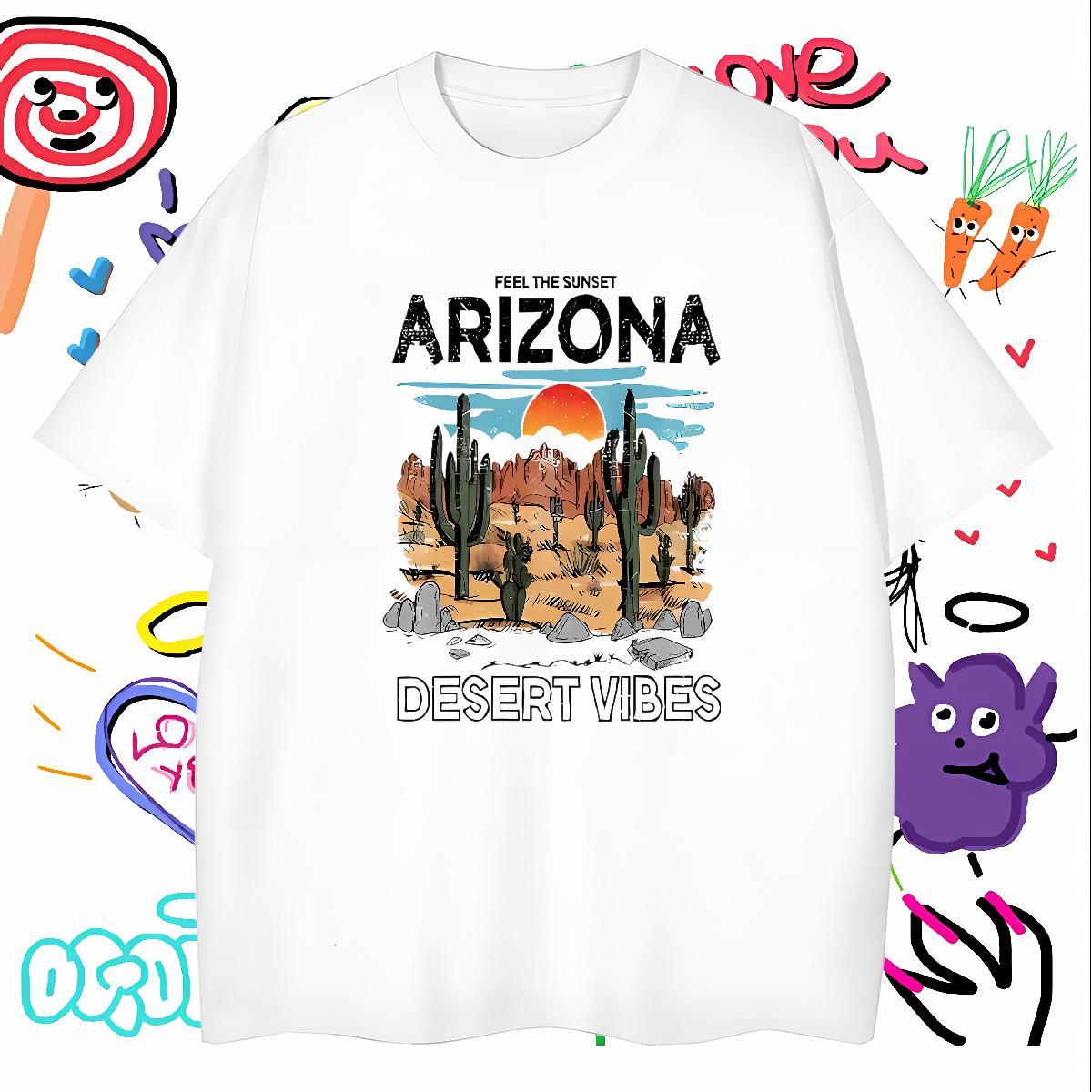 Fashion Designer T-Shirts desert Clothes 230g 100% Cotton Daily Outfit Classic Custom Print Plus Size O-Neck Short Sleeve Couples T Shirts