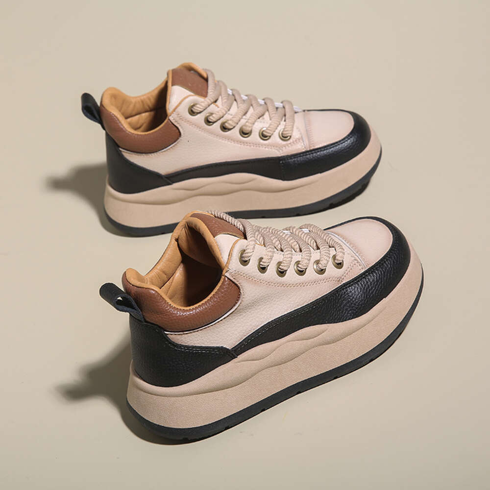 Ddmysports Spring Igh Top Little White New Korean Edition Instagram Sports Female Student Thick Sole Elevated Casual Board Shoes BR Outdoor
