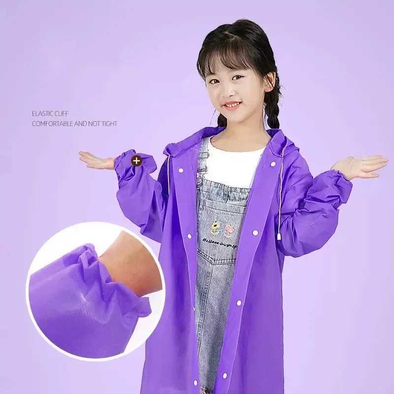 EVA Children Raincoat Thickened Waterproof Rain Coat Kids Clear Transparent Tour Waterproof Rainwear Student travel Rain Poncho Y240810