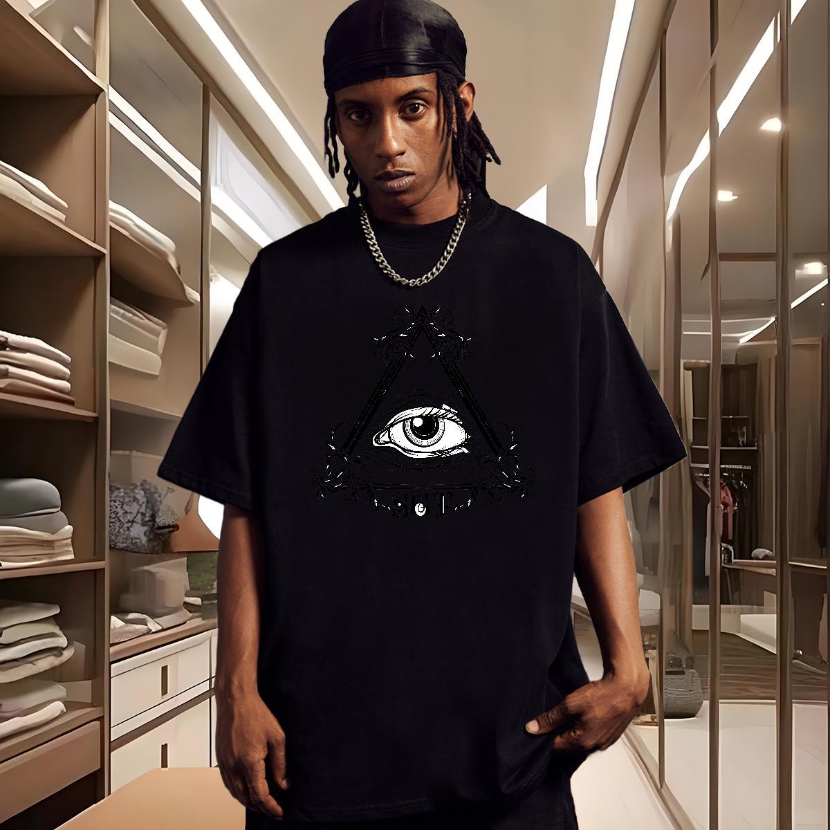 Designer Fashion T Shirts Men eye of the devil Clothes 100% Cotton 230g Daily Outfit Cool Custom Anime Breathable Short Sleeve Men Tees