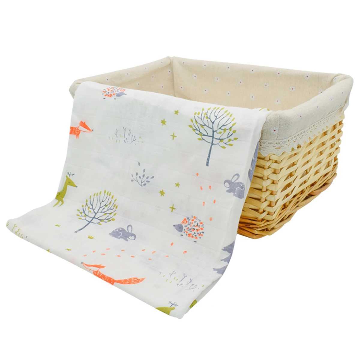 1 piece of fine cotton fabric 100% pure cotton baby birds nest soft newborn packaging INS style baby blanket 120 * 110CMW240810