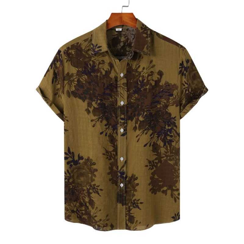 New Luxury Mens Short Sleeved Shirt Summer Fashion Social Oversize Low-Key Clothing Hawaiian Unisex Trend Vacation Lapel ShirtsXJ240812