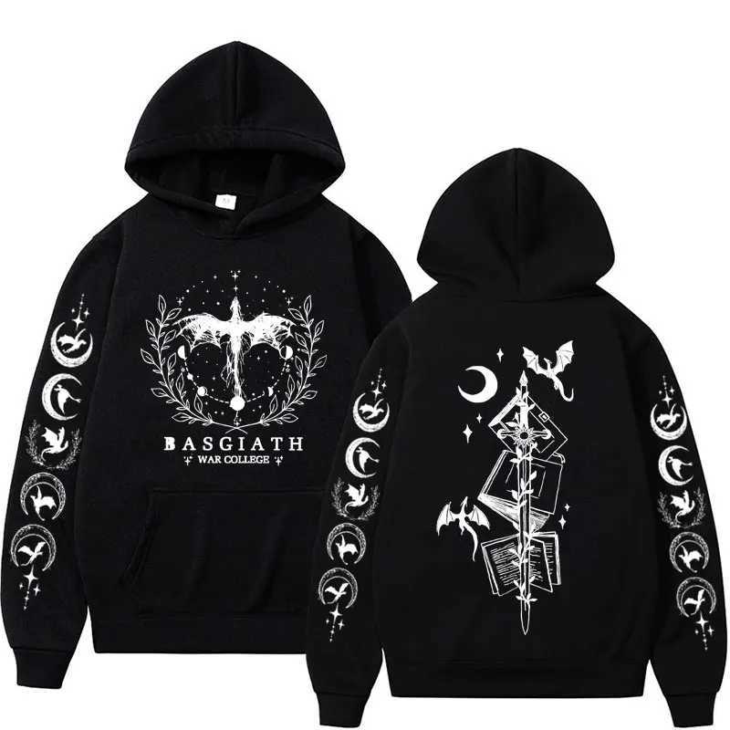 Basgiath War College Double Sided Hoodie Fourth Wings Men Women Fashion Gothic Y2k Sweatshirt Casual Pullover Hoodies StreetwearXJ240812