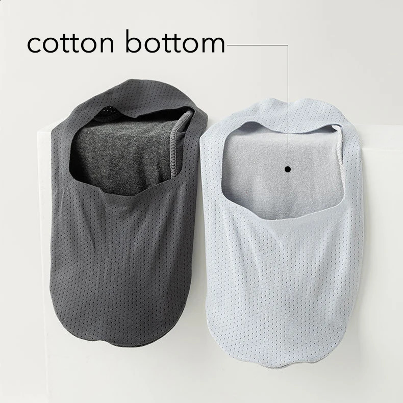 Men Socks Spring Summer Mesh Net Breathable Thin Cool Solid Color Elastic Japanese Style Colorful Non Slip Invisible Socks 240812