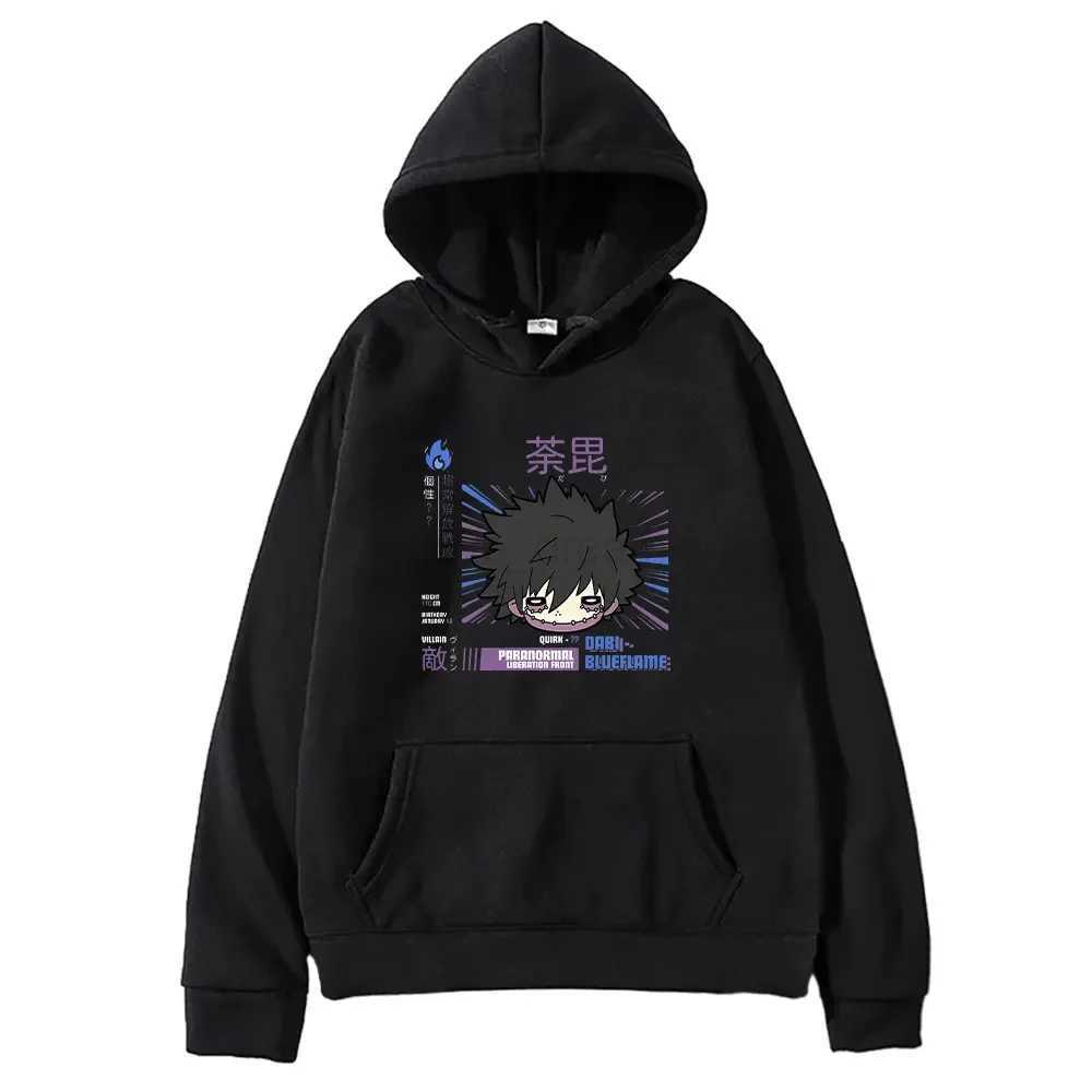 Japanese Anime My Hero Academia Dabi Hoodies Men Women Manga Print Long Sleeve Pullover Sweatshirts Casual Fleece ClothingXJ240812