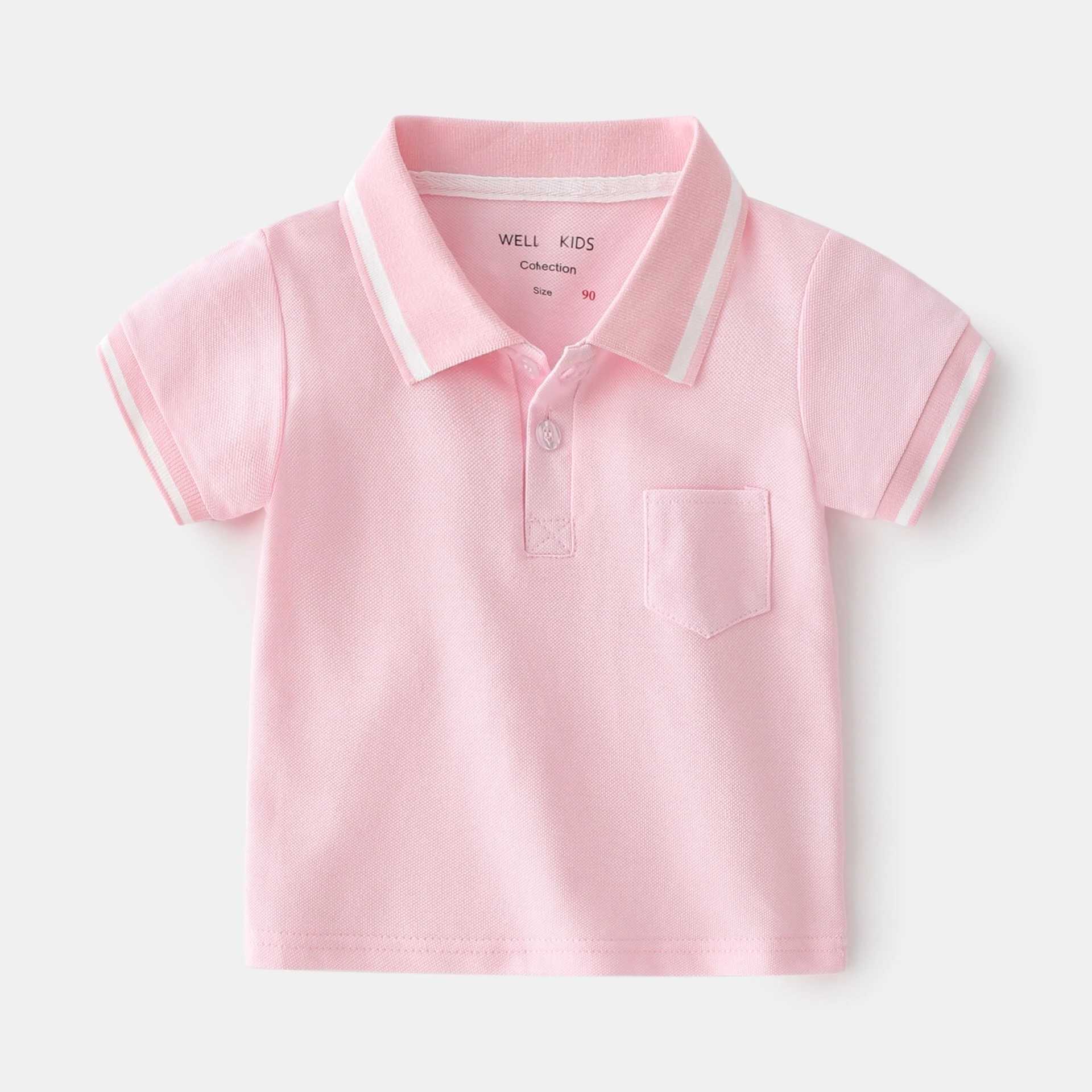 New Summer Baby Boys Polo Shirts Children Clothes Short Sleeve Kids Shirt Kids Toddler Girl Boy Striped Polo Shirt Tops TeeXJ241225