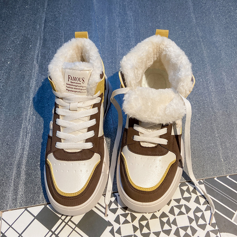 Ddmysports Winter New Thick Sole Little White With Velvet Korean Cotton Instagram Small Fragrance Student Casual Shoes XT Outdoor