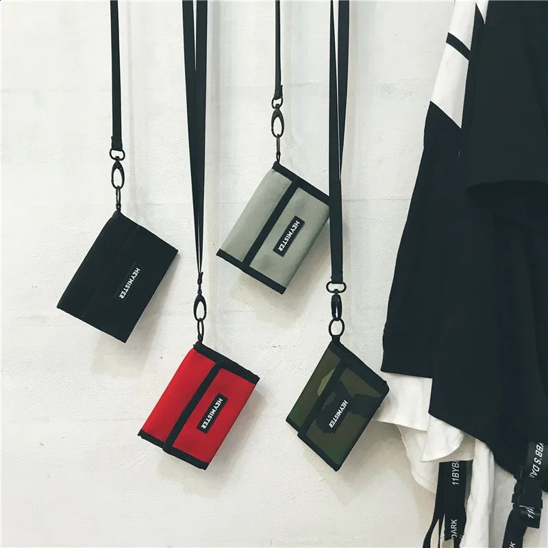 Trifold Students Wallets for Shoulder Sling Youth Men Women Shortstyle Hasp Card Purse Girls Boys Case Holder 240810