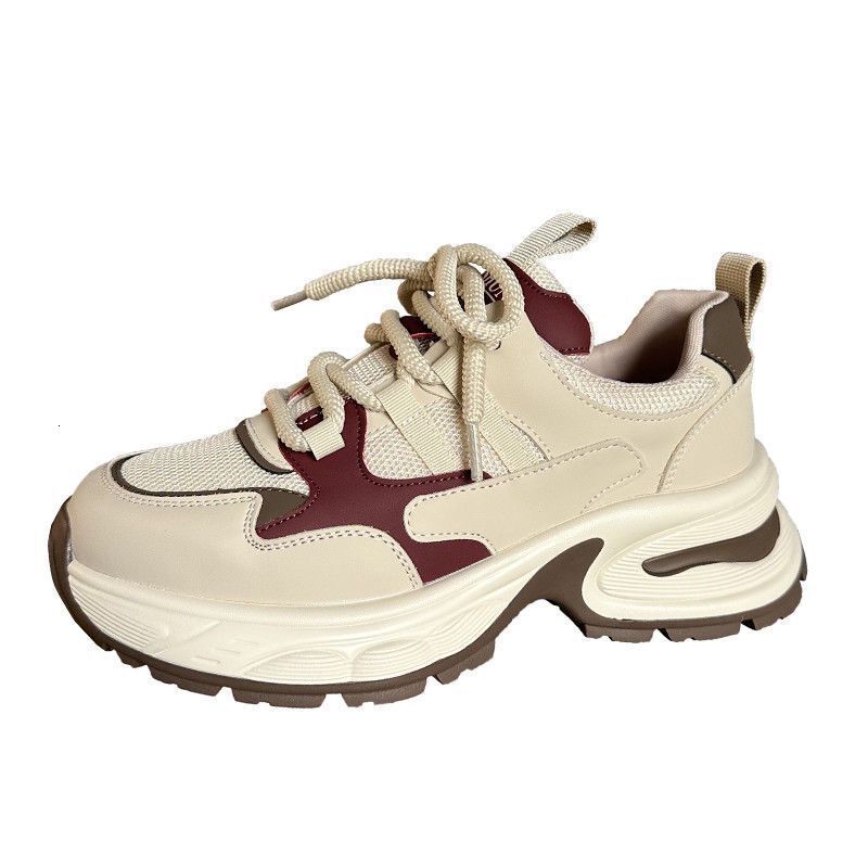 Ddmysports Spring New Thick Sole Dad Women S Super Ot And Versatile Color Blocked Cake Casual Sports Little White Shoes Trend Outdoor