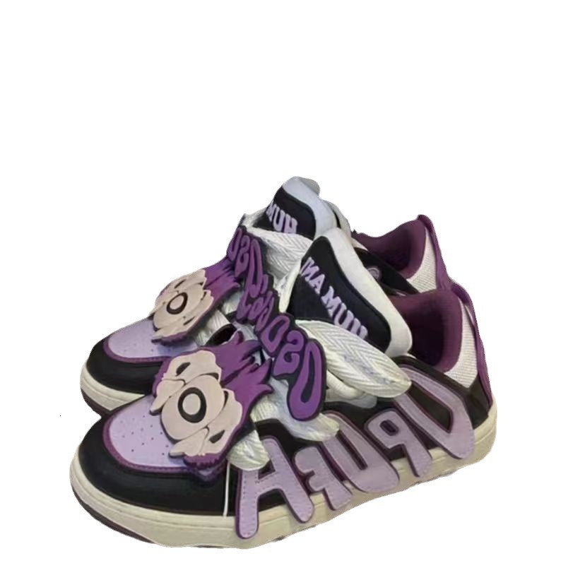 Ddmysports Thick Soled Casual Sports New High Street Letter Splicing Bread Women Couple Skateboarding Shoes For Outdoor Shoes