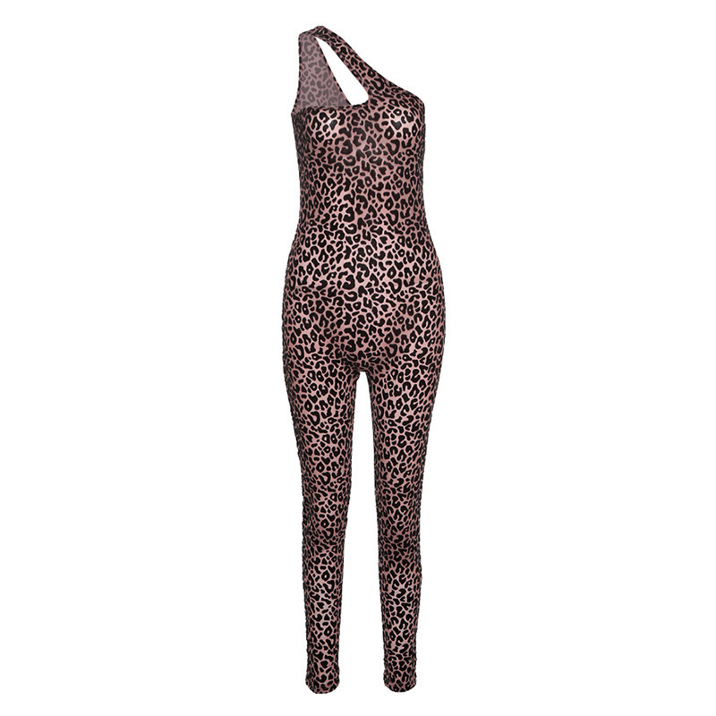 New advanced fashion women leopard absorption tight jumpsuit sports sexy jumpsuit fitness bottoms plus size yoga