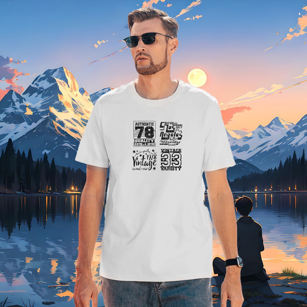 TOP Quality Tshirts letter 230g 100% Cotton Casual Beach Breathable Short Sleeve Mens T Shirts White Plus Size Free Shipping Tops