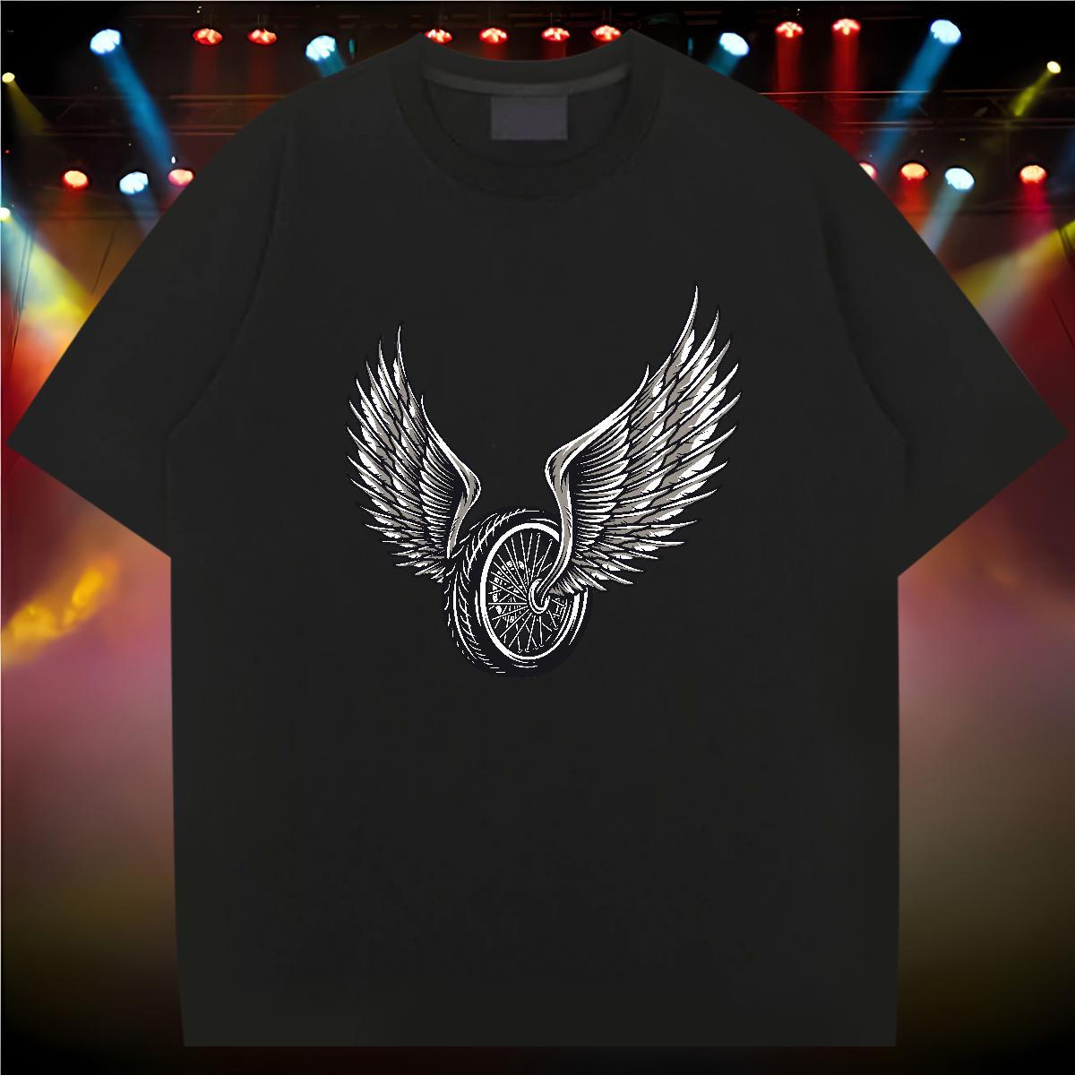 2024 Summer T shirt Motorcycle Tops Tees 100% Cotton 230g Sports Casual Loose Fit Black White Short Sleeve Soft Tshirts