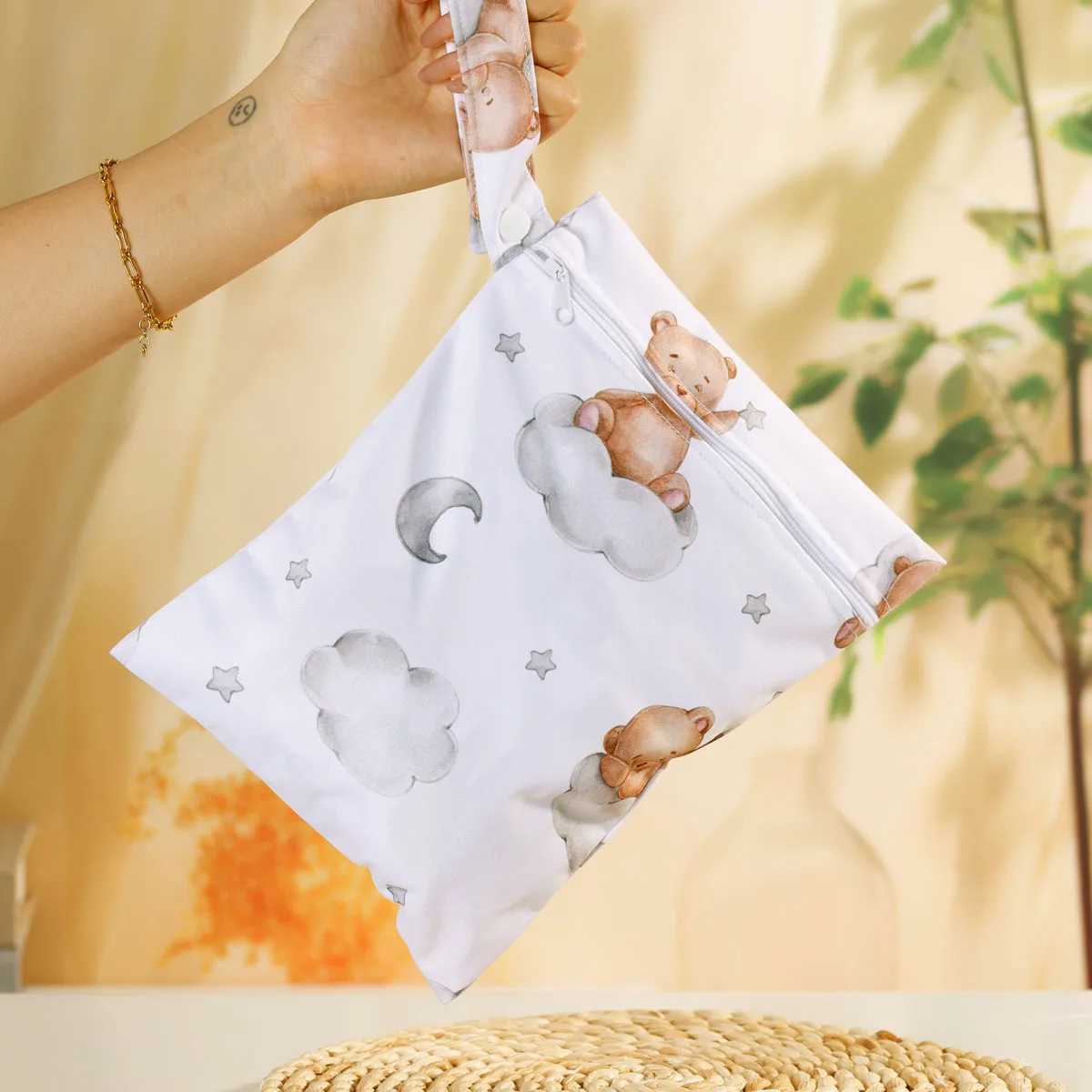 Elinfant 2PCS swimsuit wet dry bag waterproof Diaper bag portable mother bag cosmetic bag W240812