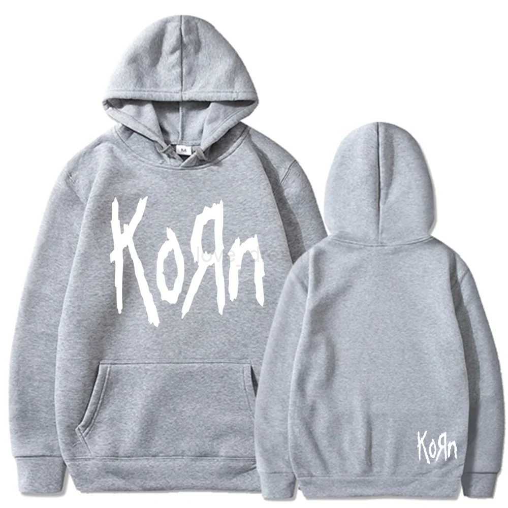 Korn Rock Band Letter Hoodie Men Women Hip Hop Harajuku Hoodies Leisure High Street Sweatshirt Autumn Winter Unisex SweatshirtsXJ240812