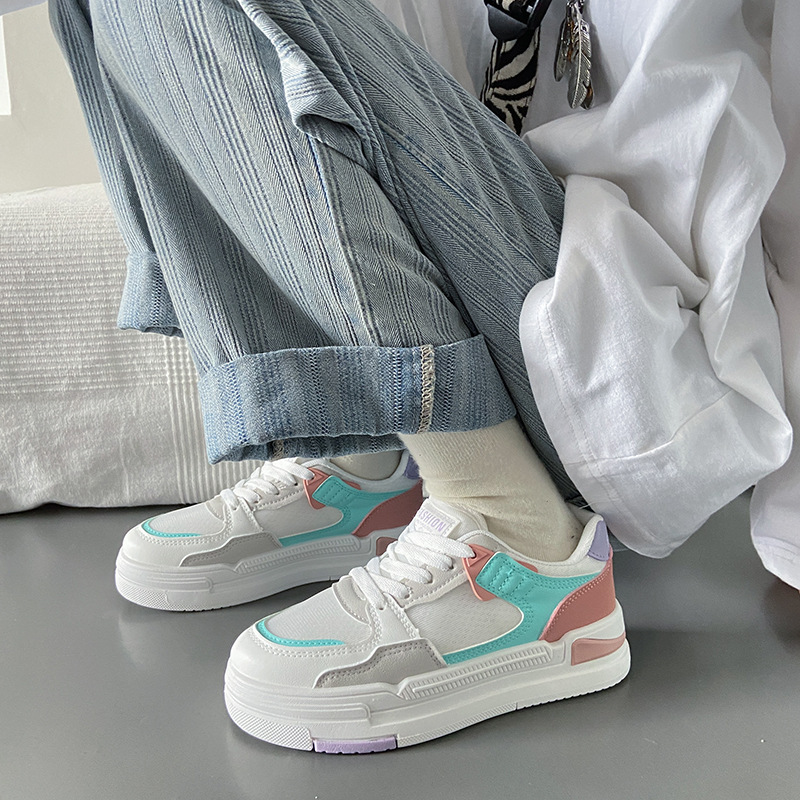 Ddmysports Spring New Instagram Korean Edition Little White Female Students Thick Sole Versatile Casual Sports Board Shoes Street Shoot B Outdoor