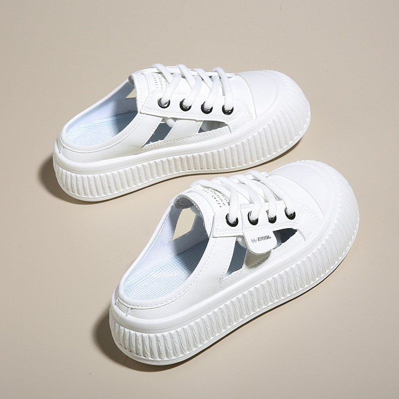 Ddmysports Summer New Ollow Small White Breathable Alf Trailer Korean Versatile Casual Big Ead Matsuke Shoes Women S XT Outdoor