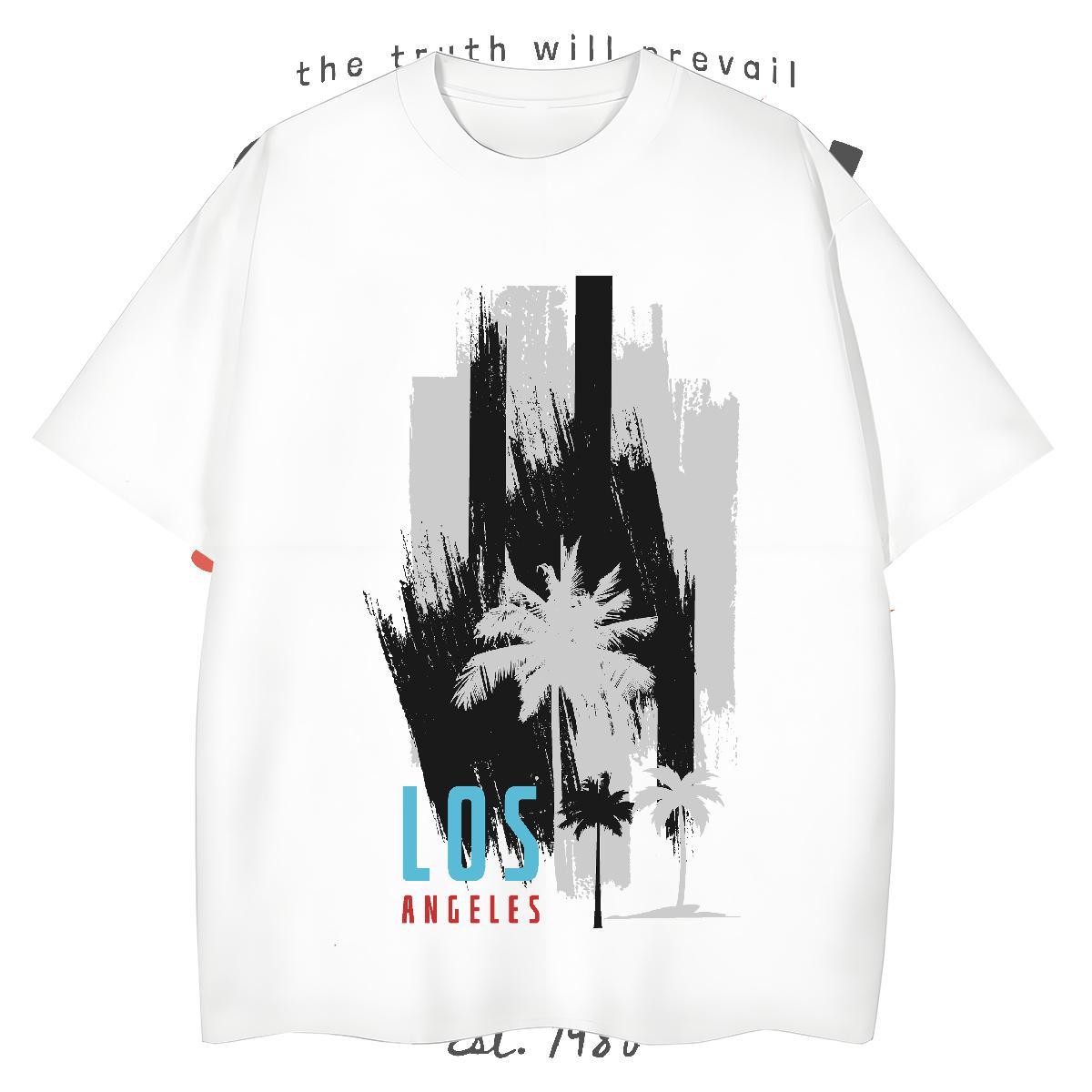 Free Shipping Tshirts letter 230g Pure Cotton Casual Breathable Short Sleeve T shirt Cartoon Printing L-4XL Customized Tees Shirts