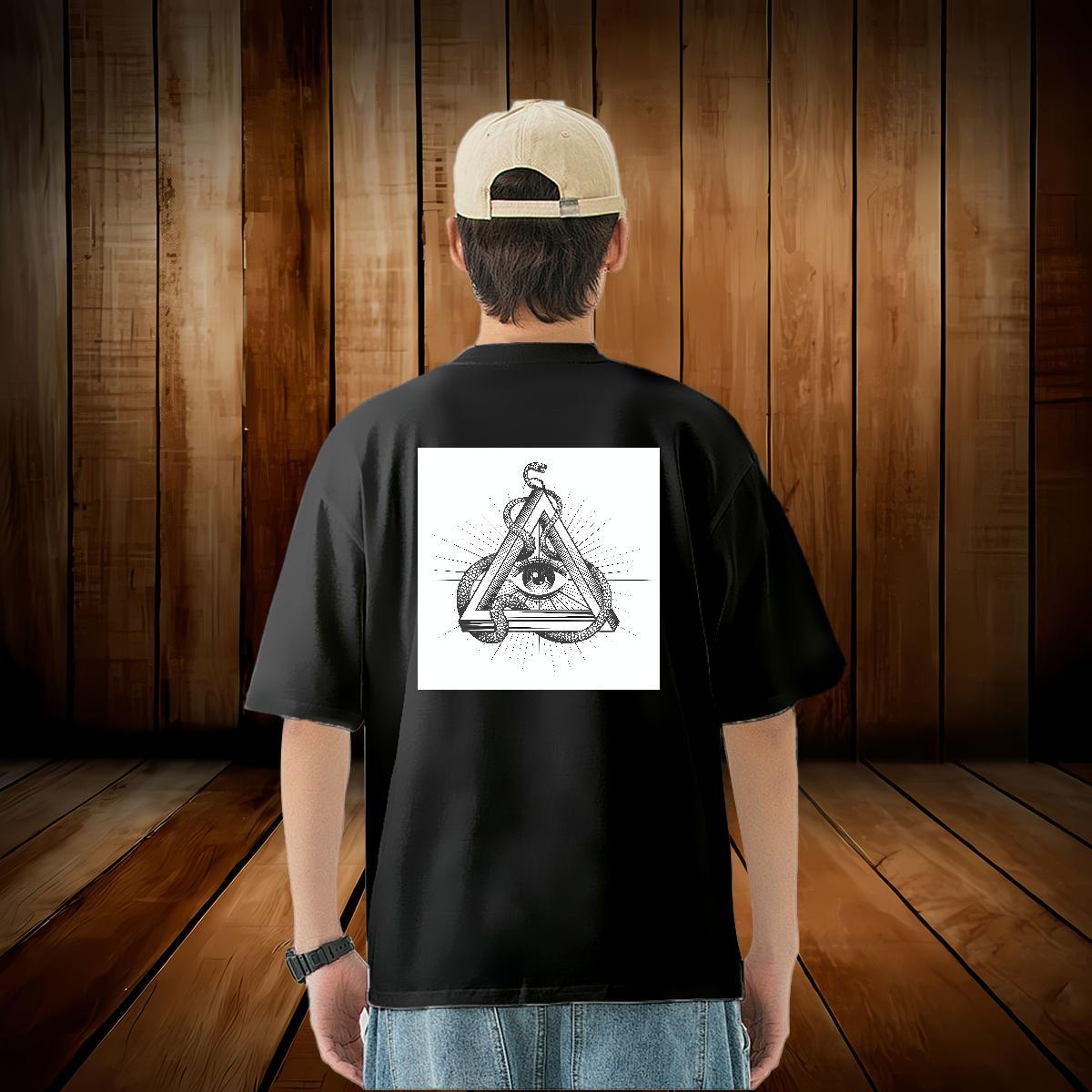 Fashion Designer T shirt eye of the devil Clothes 230g Pure Cotton Street Casual Loose DIY Logo Oversized Breathable Crew Neck Mens Tshirts