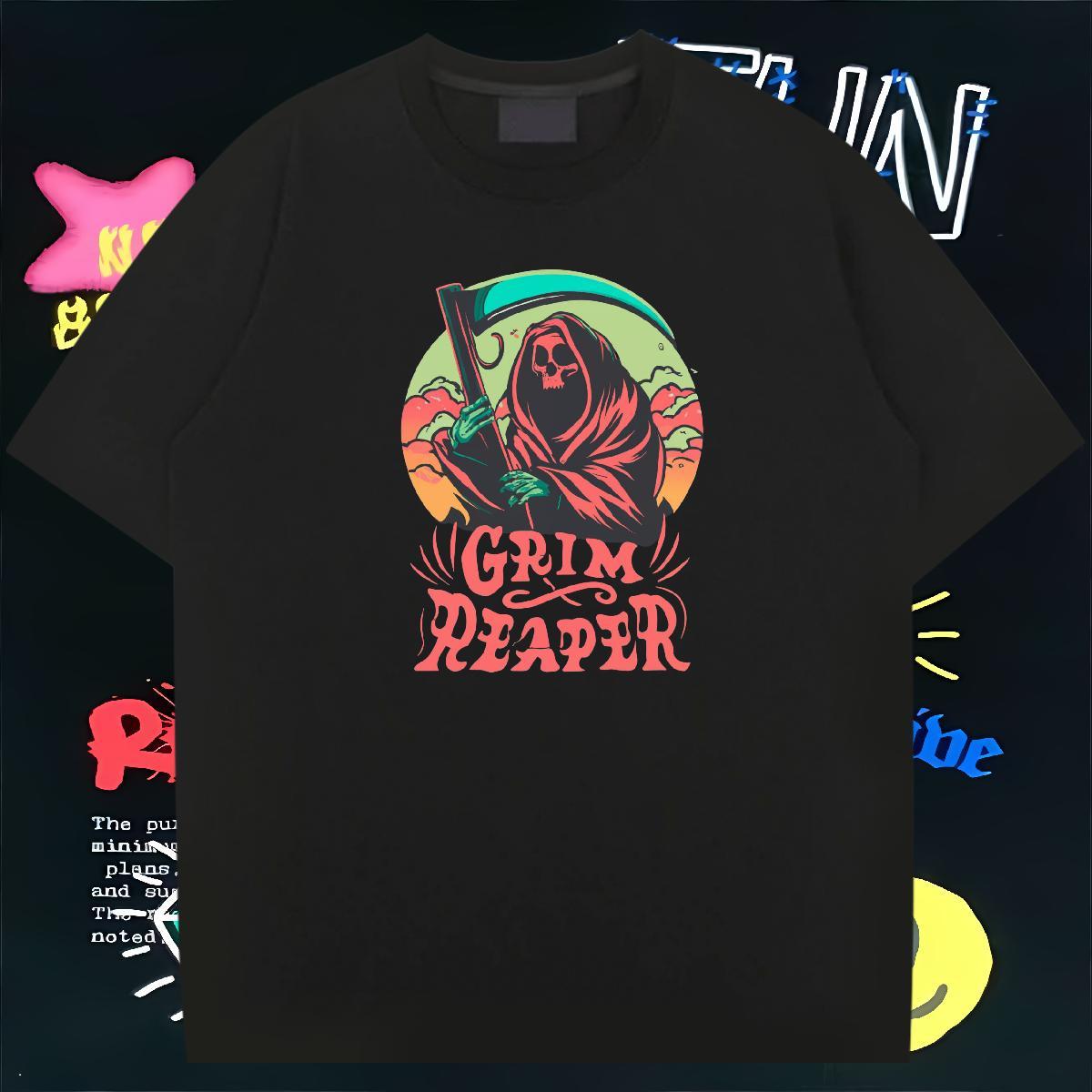 DIY Men T Shirts skull Top Tees 230g Pure Cotton Casual Daily Wear Soft Oversized 4XL Breathable Crew Neck Men Tshirts